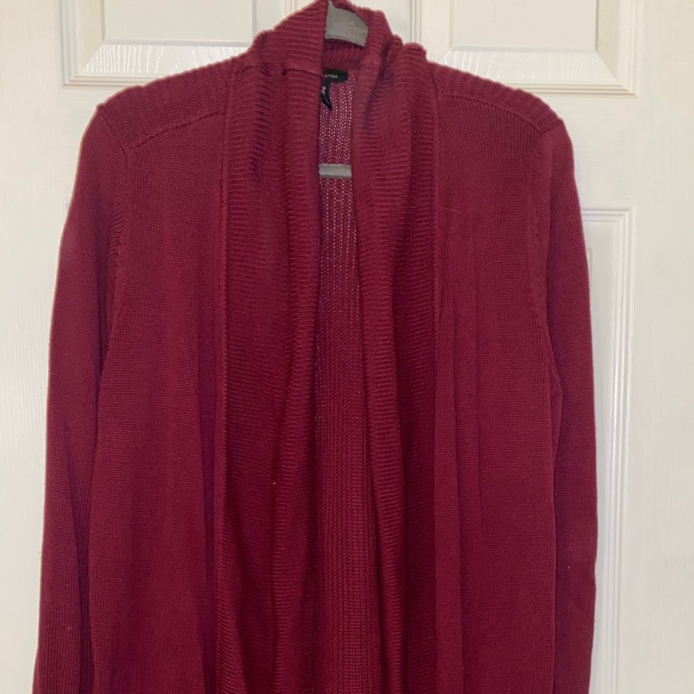 Halston Burgundy Sweater Cardigan - New Without Tags